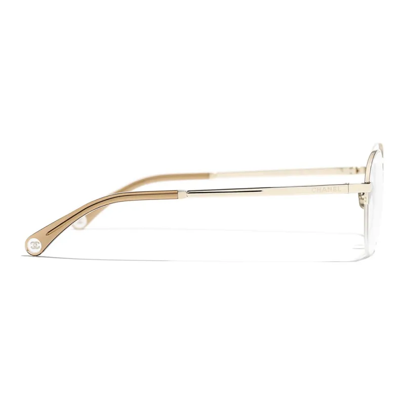 CHANEL Eyeglass Frames Unisex Gold-3