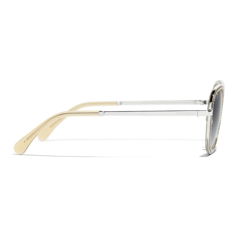 CHANEL Sunglasses Unisex Silver-2