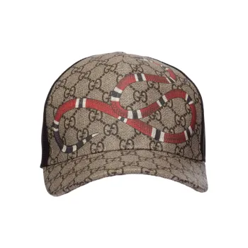 GUCCI Gg Supreme Kingsnake Velcro Strap Baseball Cap
