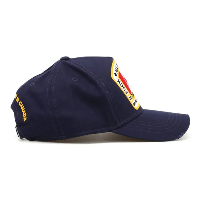 DSQUARED 2 Flag Patch Distressed Baseball Cap-1