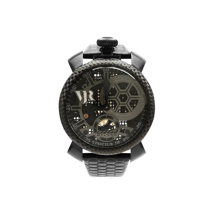 GAGA Wrist Watch Mechanical Movement Genuine Leather Strap 48mm Cut-Out Dial Men's Watches 5516 NJD1SB0F-0