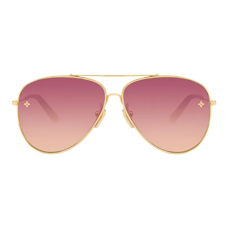 LOUIS VUITTON Pilote Alloy Frame Aviator Sunglass Women's Gradient Pink-0