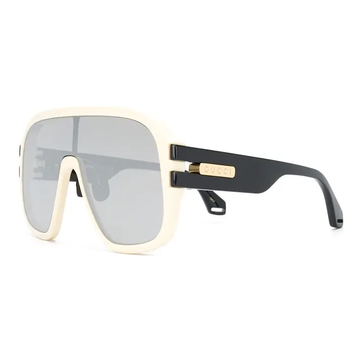 GUCCI Acetate Aviator Sunglasses Unisex Beige/Gray-1