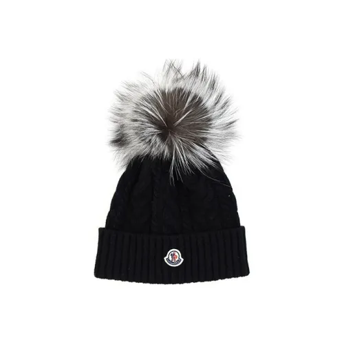 Moncler Logo Patch Oversized Pompom Beanie