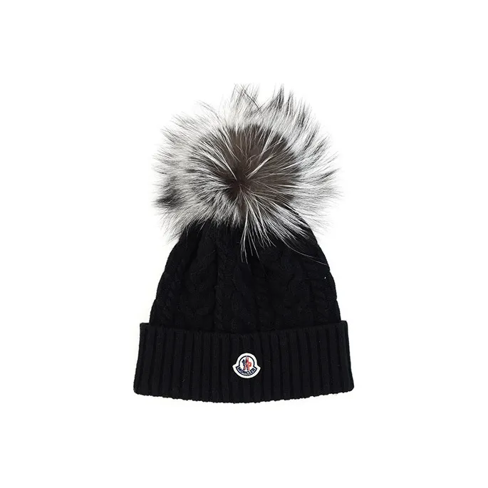 Moncler Logo Patch Oversized Pompom Beanie-0