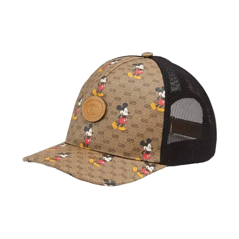GUCCI X Disney Mickey Mouse Print Trucker Hat Gg Canvas-0