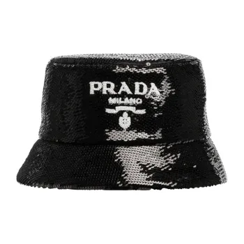 PRADA Sequins Logo Bucket Hat
