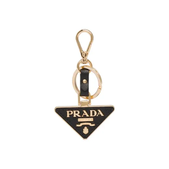 PRADA Triangle Logo Keyring-0