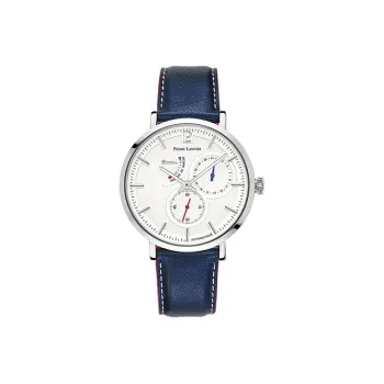 PierreLannier Evidence Collection Wrist Watch Mechanical Movement Genuine Leather Strap White Dial Men's Watches