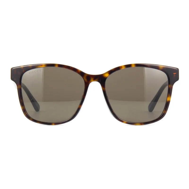 GUCCI Red-Green Webbing Acetate Square Frame Sunglasses Black-3