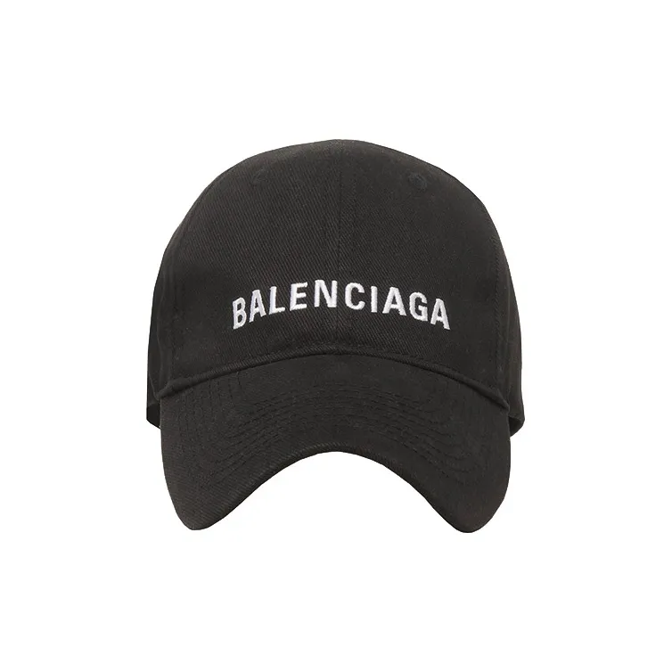 Balenciaga Cotton Baseball Caps Unisex Black-0