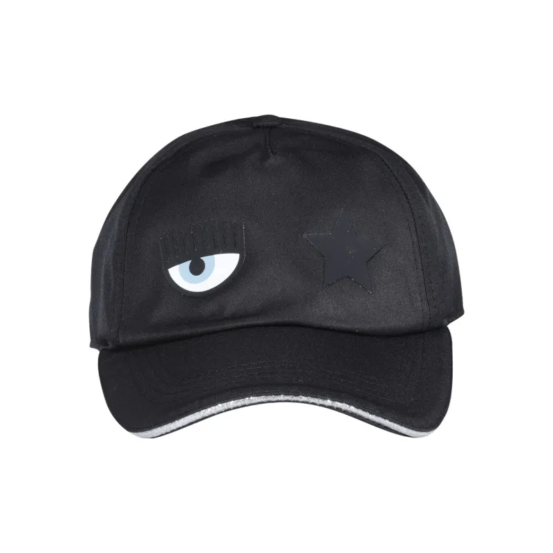 CHIARA FERRAGNI Eyelike motif Cotton Baseball Cap-1