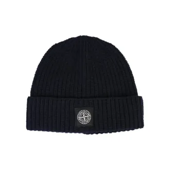 STONE ISLAND Compass patch Ribbed Beanie