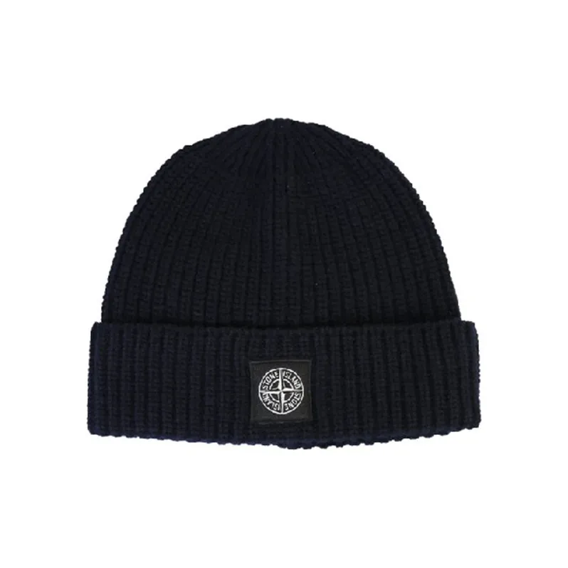 STONE ISLAND Compass patch Ribbed Beanie-0