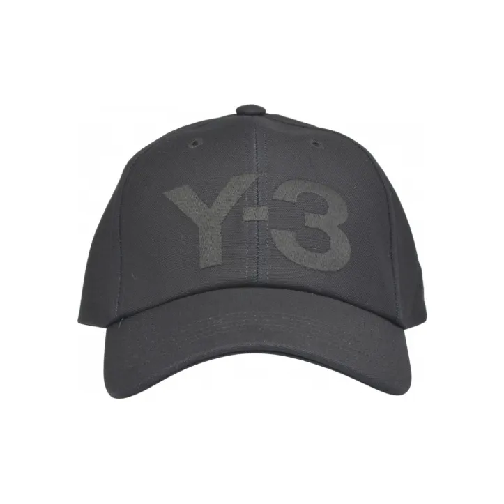 Y 3 Cotton Baseball Caps Men's Black-0