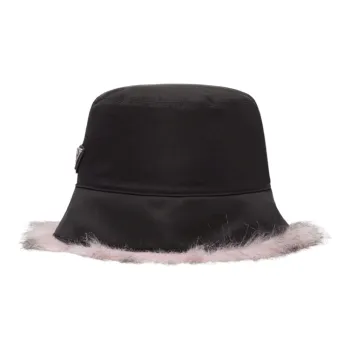 PRADA Re Nylon Bucket Hats Unisex Black/Snow Pink
