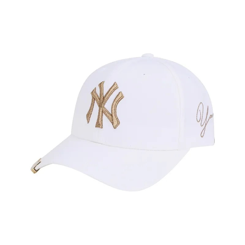 MLB Cotton Baseball Caps Unisex Black/White-6