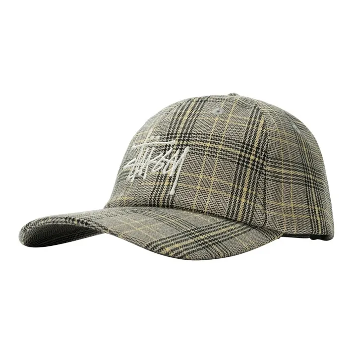 Stussy Big Logo Plaid Low Pro Cap-0