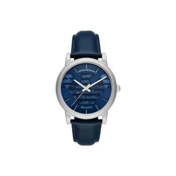 EMPORIO ARMANI Wrist Watch Automatic Mechanical Movement Leather Watch Bands Blue Dial Men's Watches AR60030