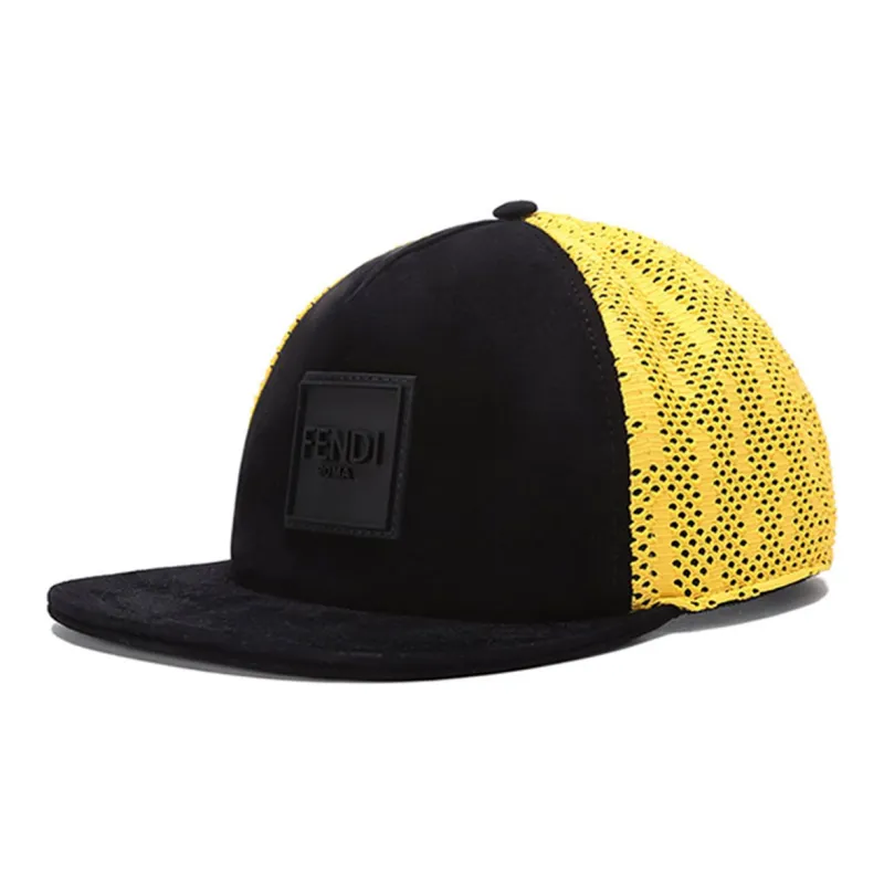 FENDI Baseball Caps Unisex Black Yellow-0