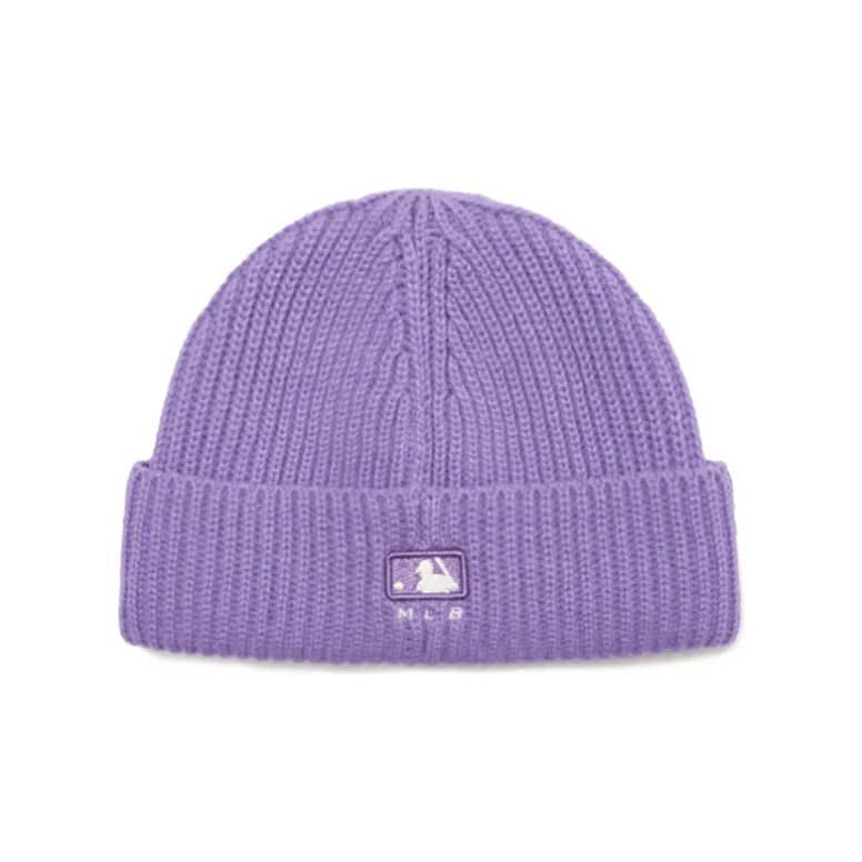 MLB Plush Yarn Beanies Unisex Purple-1