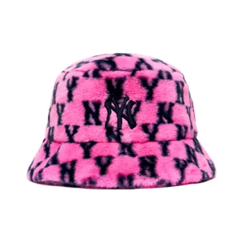 MLB New York Yankees Polyester Bucket Hats Unisex Peach Pink