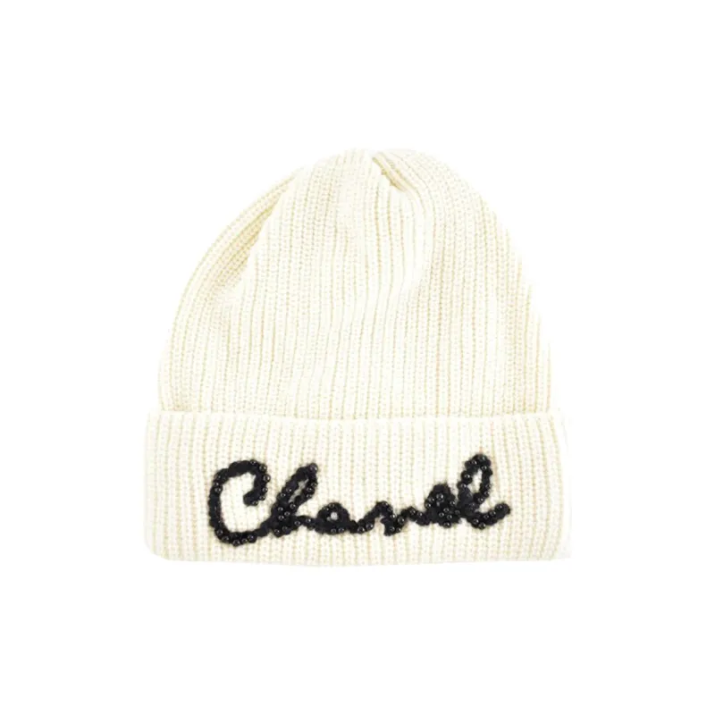 CHANEL Cashmere Beanies Women's White-0