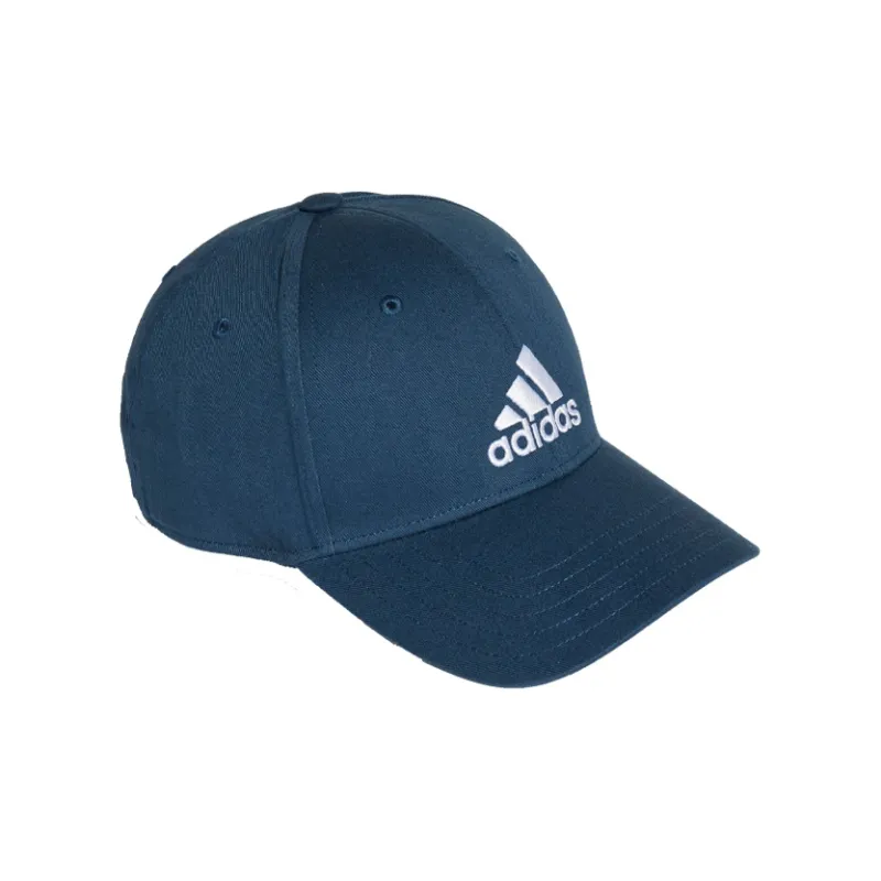 adidas Logo Cotton Baseball Cap Blue-1