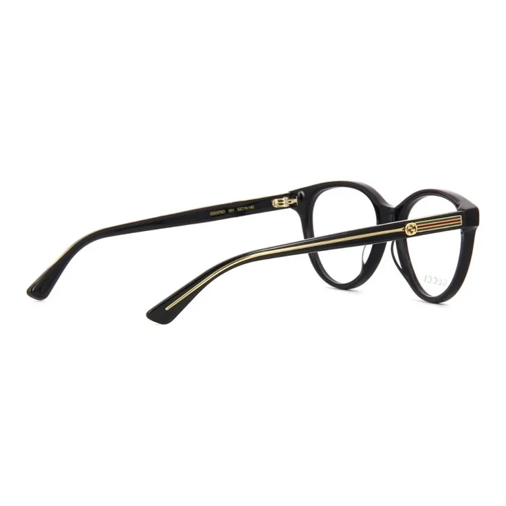 GUCCI Plate Frame Square Eyeglass Frames Unisex Black-3