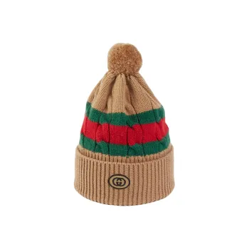 GUCCI Web Stripe Knit Beanie