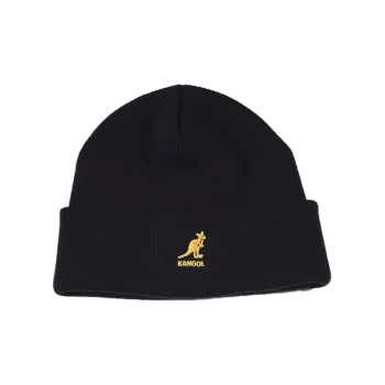 KANGOL Acrylic Beanies Unisex Black