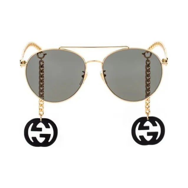 GUCCI Sunglasses Unisex Gold Gray-1
