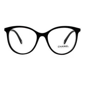 CHANEL Plate Frame Oval Eyeglass Frames Unisex
