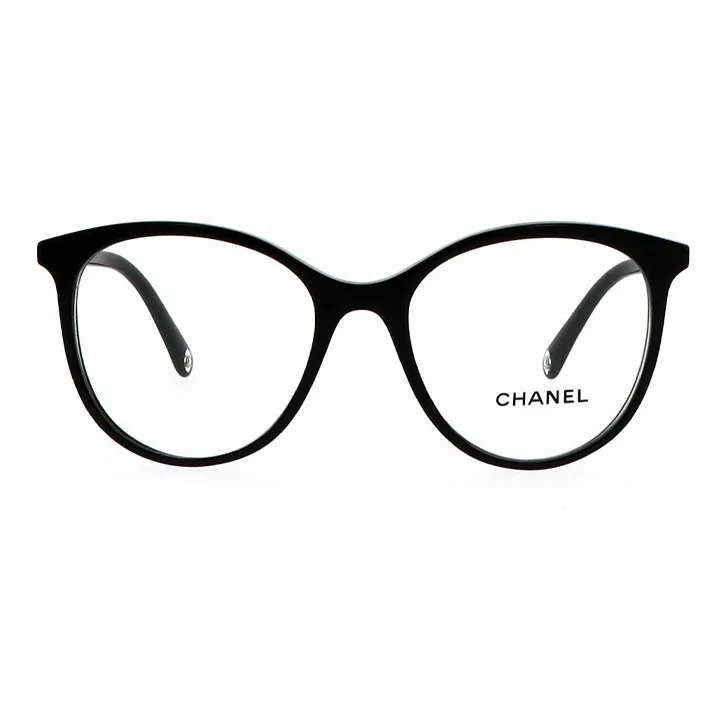 CHANEL Plate Frame Oval Eyeglass Frames Unisex-0