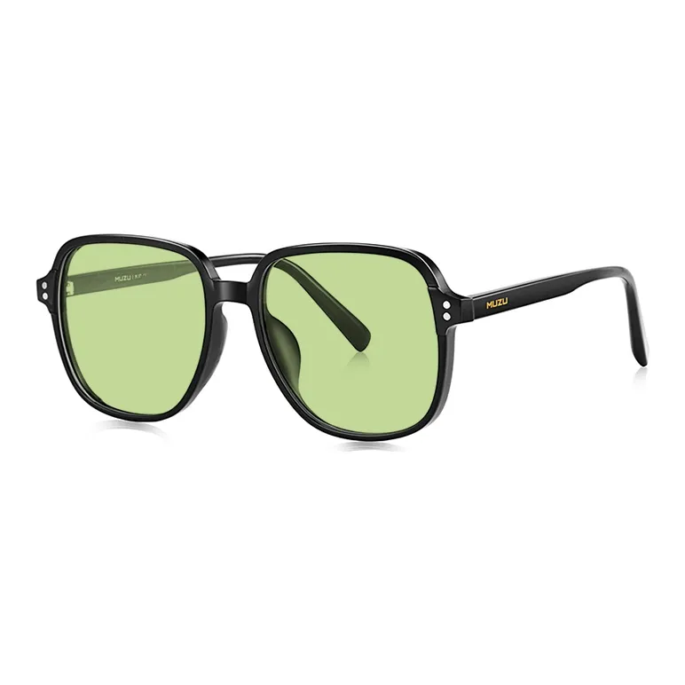 MUZU TR/Memory Plastic Square Sunglasses Unisex-2