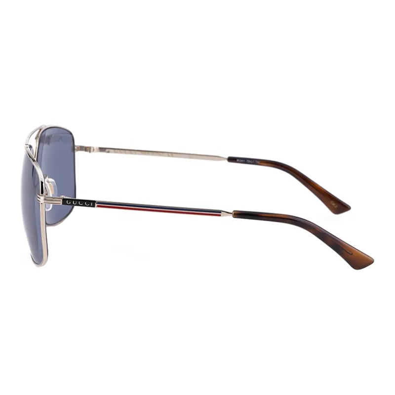 GUCCI Gold Frame Square Sunglasses Blue-2
