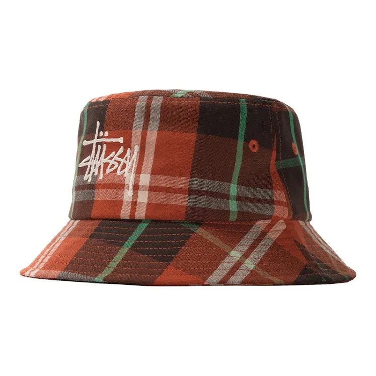 Stussy Cotton Bucket Hats Unisex Blue/Mint Gray Green/Orange-6