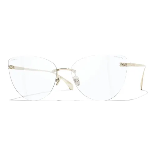 CHANEL Eyeglass Frames Unisex Gold