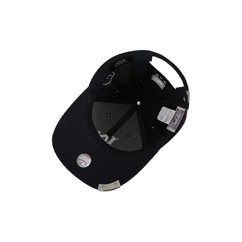 MLB Cotton Baseball Caps Unisex Black/White-3