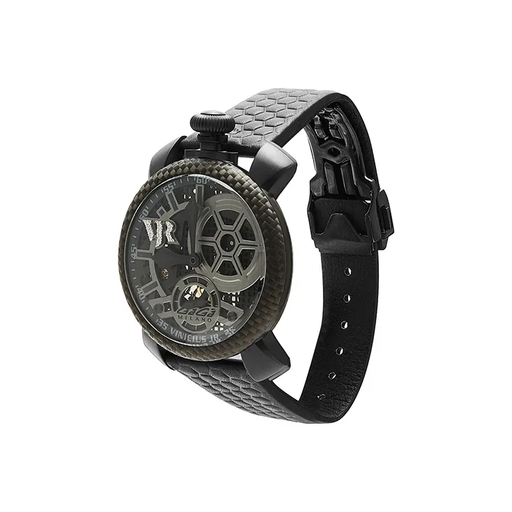 GAGA Wrist Watch Mechanical Movement Genuine Leather Strap 48mm Cut-Out Dial Men's Watches 5516 NJD1SB0F-1
