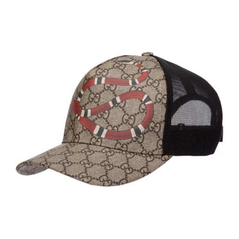 GUCCI Gg Supreme Kingsnake Velcro Strap Baseball Cap-1