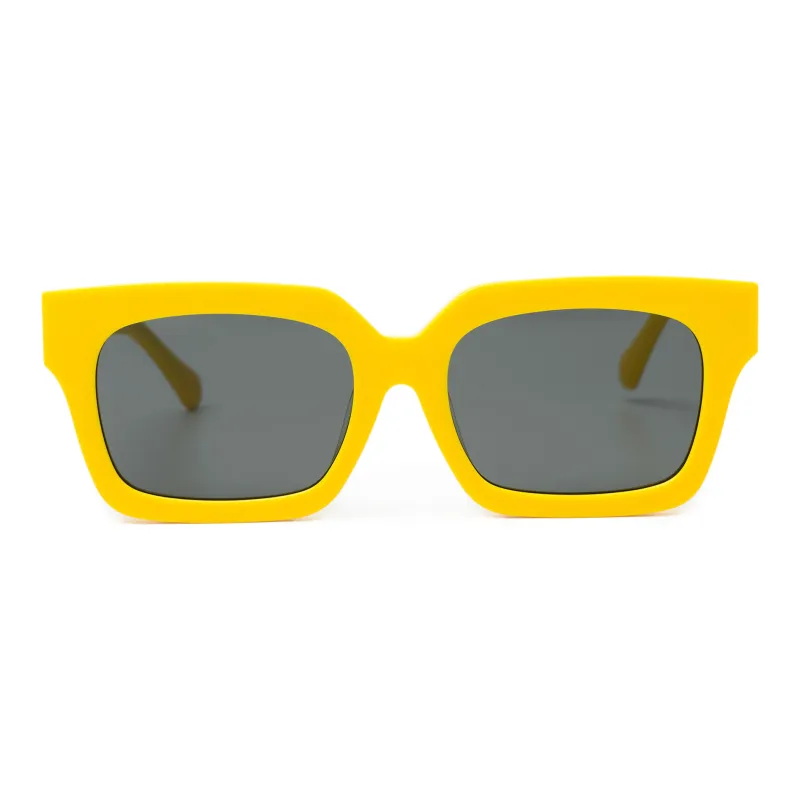 PLASTIC BRAIN Plate Frame Square Sunglasses Unisex-24