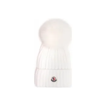 Moncler Ribbed Hat With Pom Pom