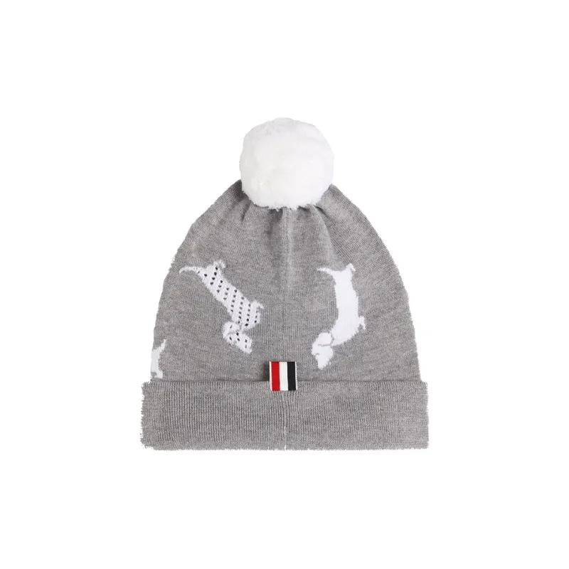 THOM BROWNE Beanies Men Light Gray-1