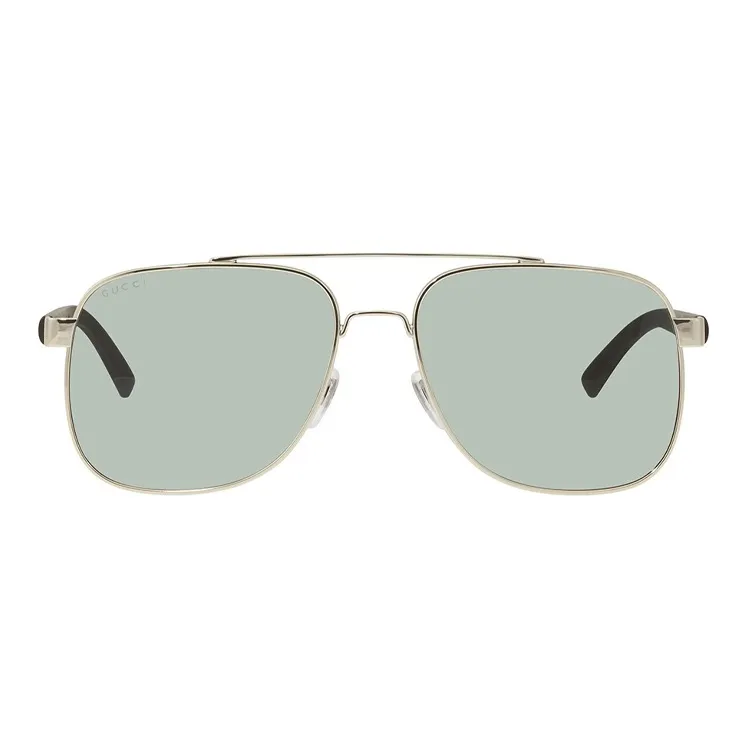 GUCCI Sunglasses Men Golden Brown Green-1