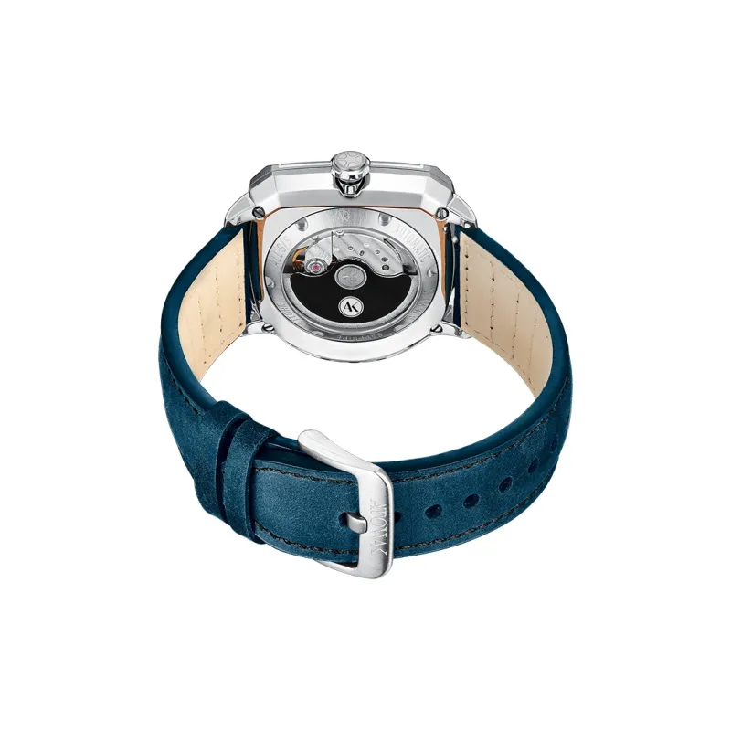 ATOWAK Supercar Wrist Watch Automatic Mechanical Movement Genuine Leather Strap 46.5*40.5*14mm Blue Dial Men's Watches-3