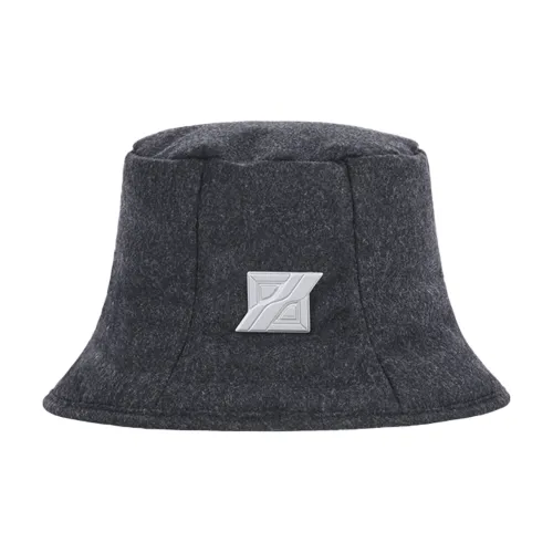 WE11DONE Bucket Hats Unisex Charcoal