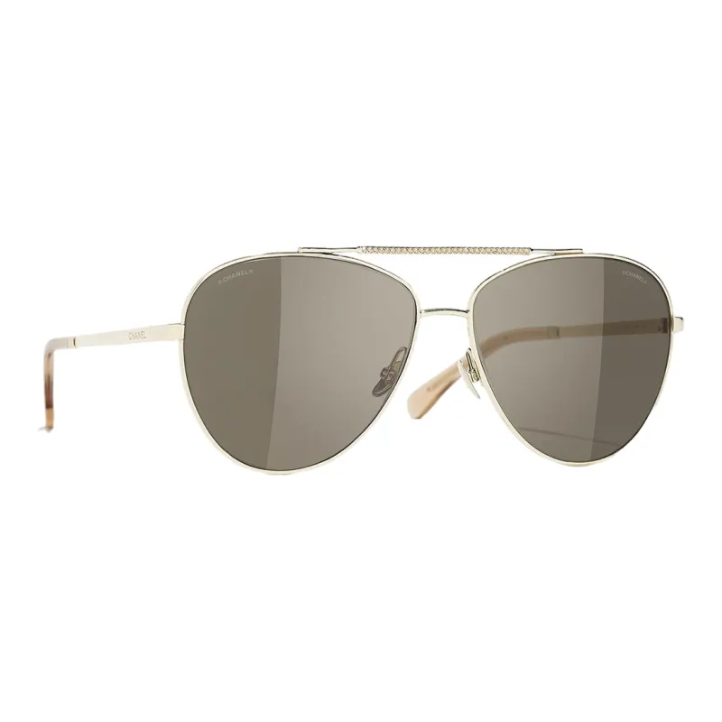 CHANEL Sunglasses Unisex Gold-1