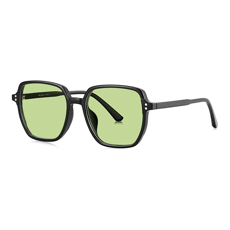 MUZU TR/Memory Plastic Square Sunglasses Unisex-5