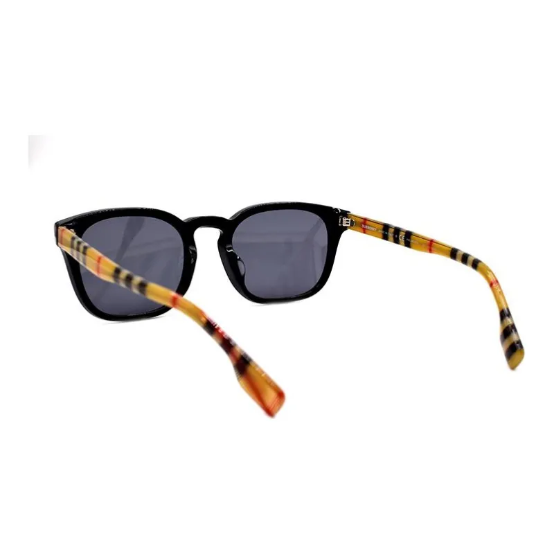 Burberry Sunglasses Men Black/Plaid Legs Polarized-2